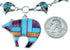 Turquoise Multicolor Sterling Silver Bear Link Necklace Set HS28660